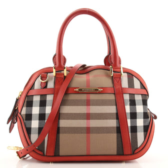 Burberry Bridle Orchard Bag House Check Canvas Small