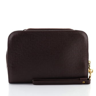 Louis Vuitton Pochette Baikal Clutch Taiga Leather