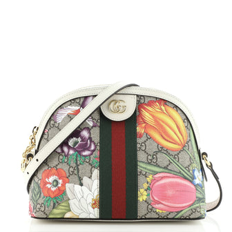 Gucci Ophidia Dome Shoulder Bag Printed GG Coated Canvas Small