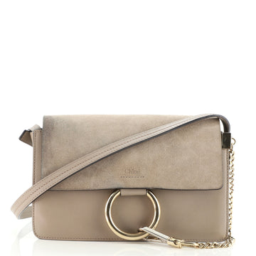 Chloe Faye Shoulder Bag Leather and Suede Small