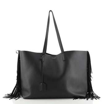 Saint Laurent Fringe Shopper Tote Leather Large