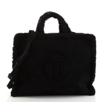 Telfar UGG Shopping Tote Suede with Shearling Medium