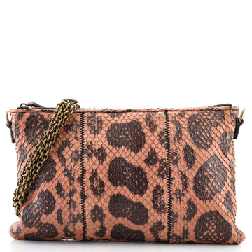 Bottega Veneta Biletto Chain Wallet Snakeskin