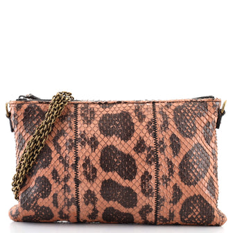 Bottega Veneta Biletto Chain Wallet Snakeskin