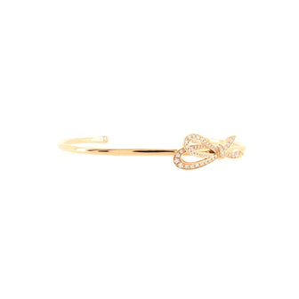 Tiffany & Co. Bow Knot Cuff Bracelet 18K Rose Gold with Diamonds Small
