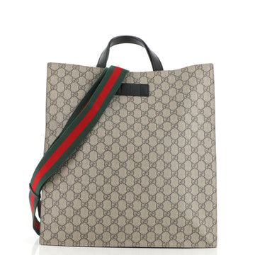 Gucci Convertible Soft Open Tote GG Coated Canvas Tall
