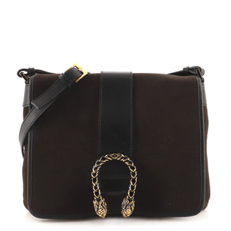 Gucci Vintage Dionysus Flap Messenger Suede with Leather Medium