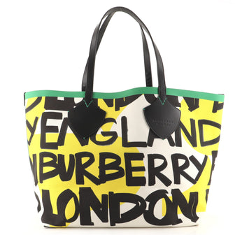 Burberry Reversible Graffiti Giant Tote Printed Canvas XL