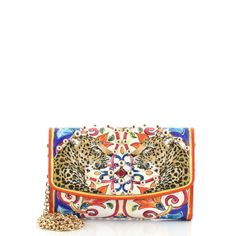 Dolce & Gabbana Dauphine Chain Wallet Printed Leather