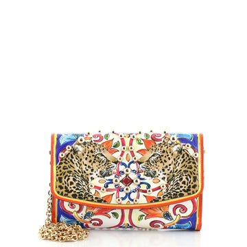 Dolce & Gabbana Dauphine Chain Wallet Printed Leather