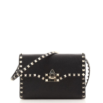 Valentino Rockstud Flip Lock Flap Bag Leather Small