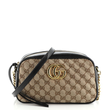 Gucci GG Marmont Shoulder Bag Diagonal Quilted GG Canvas Small