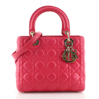 Christian Dior Lady Dior Bag Cannage Quilt Lambskin Medium