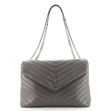 Saint Laurent LouLou Shoulder Bag Matelasse Chevron Leather Large