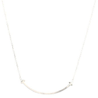 Tiffany & Co. T Smile Pendant Necklace Sterling Silver Small