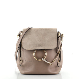 Chloe Faye Backpack Leather and Suede Small
