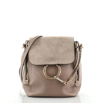 Chloe Faye Backpack Leather and Suede Small