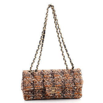 Chanel Vintage Classic Single Flap Bag Quilted Printed Pony Hair East West