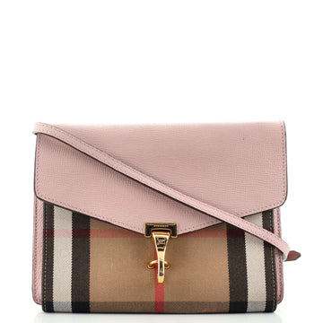 Burberry Macken Crossbody Bag Leather and House Check Canvas Small