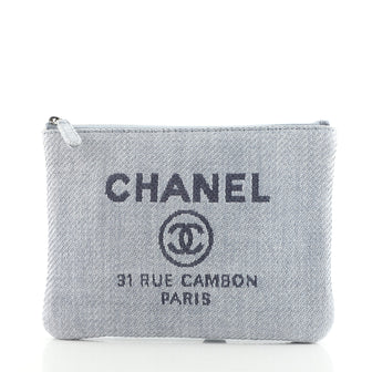 Chanel Deauville Pouch Raffia Small