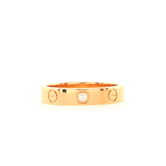 Cartier Love Wedding Band 1 Diamond Ring 18K Rose Gold with Diamond