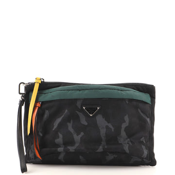 Prada Camouflage Zip Pouch Tessuto
