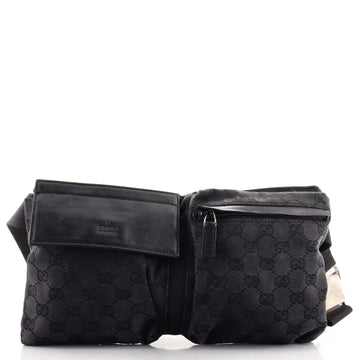 Gucci Vintage Double Belt Bag GG Canvas