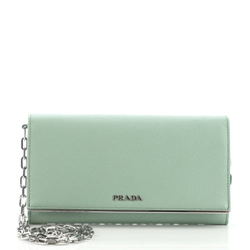 Prada Wallet on Chain Saffiano Leather with Metal Detail