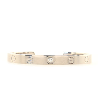 Cartier Love 1 Diamond Cuff Bracelet 18K White Gold with Diamond