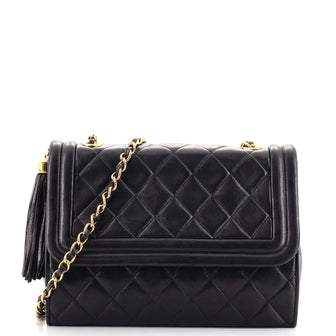 Chanel Vintage Tassel Flap Bag Quilted Lambskin Small