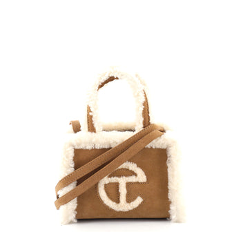 Telfar UGG Shopping Tote Suede with Shearling Small