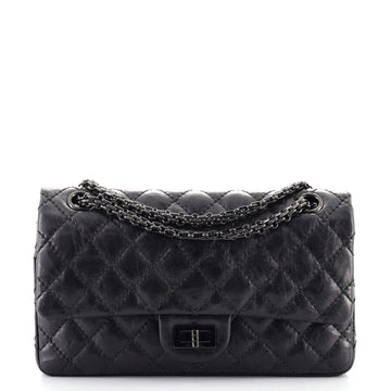 Chanel So Black Reissue 2.55 Flap Bag Quilted Aged Calfskin 225