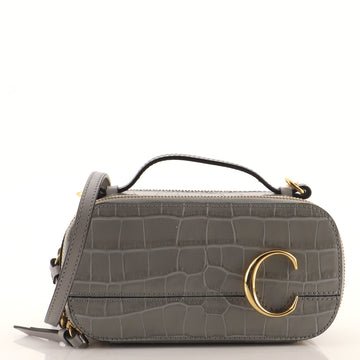 Chloe C Vanity Bag Crocodile Embossed Leather Mini