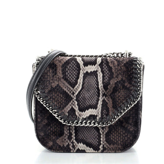 Stella McCartney Falabella Box Shoulder Bag Snake Print Velvet Small