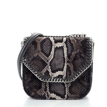 Stella McCartney Falabella Box Shoulder Bag Snake Print Velvet Small