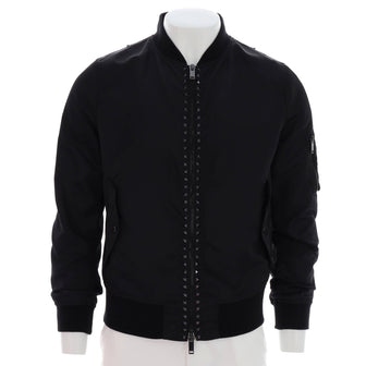 Valentino Men's Rockstud Bomber Jacket Nylon