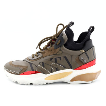 Valentino Women's Feather Bounce Sneakers Printed Mesh and Leather