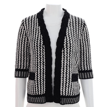 Chanel Women's Cropped Sleeve Cardigan Cotton Blend