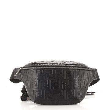 Fendi Zip Waist Bag Zucca Embossed Leather