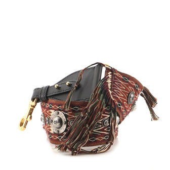 Christian Dior Bohemian Shoulder Strap Embellished Canvas