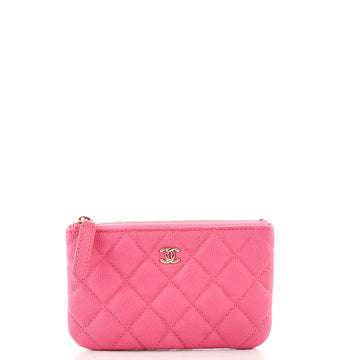 Chanel Classic O Case Pouch Quilted Caviar Mini