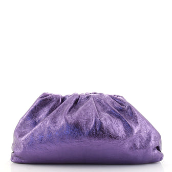 Bottega Veneta The Pouch Crinkled Metallic Leather