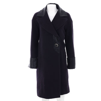 Chanel Women's Wide Collar Peacoat Wool