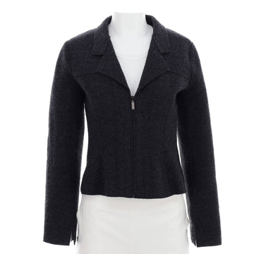 Chanel Women's Vintage Zip Up Boned Jacket Wool