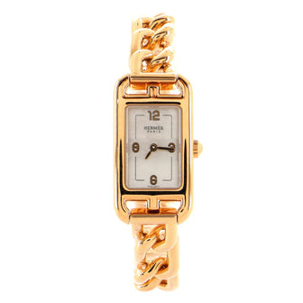 Hermes Nantucket Quartz Watch Rose Gold with Mother of Pearl 17