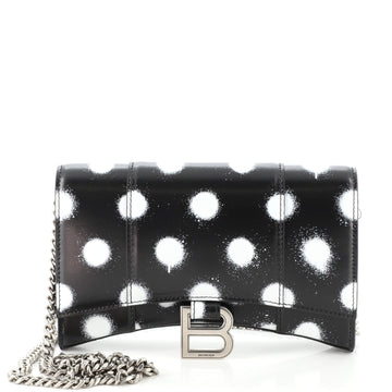 Balenciaga Hourglass Chain Wallet Printed Leather