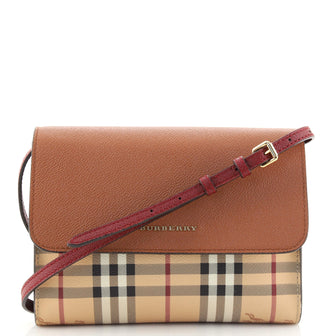 Burberry Loxley Crossbody Bag Haymarket Coated Canvas and Leather Small