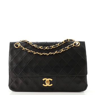 Chanel Vintage Classic Double Flap Bag Quilted Lambskin Medium
