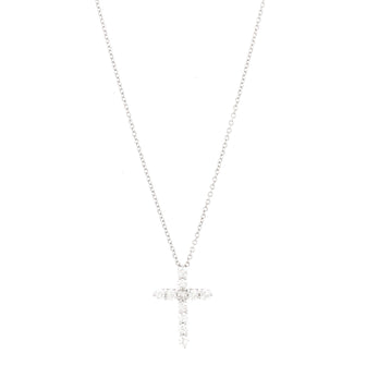 Tiffany & Co. Cross Pendant Necklace Platinum and Diamonds Small