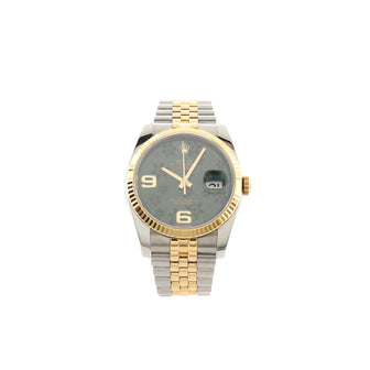 Rolex Oyster Perpetual Datejust Automatic Watch Stainless Steel and Yellow Gold with Flower Dial 36